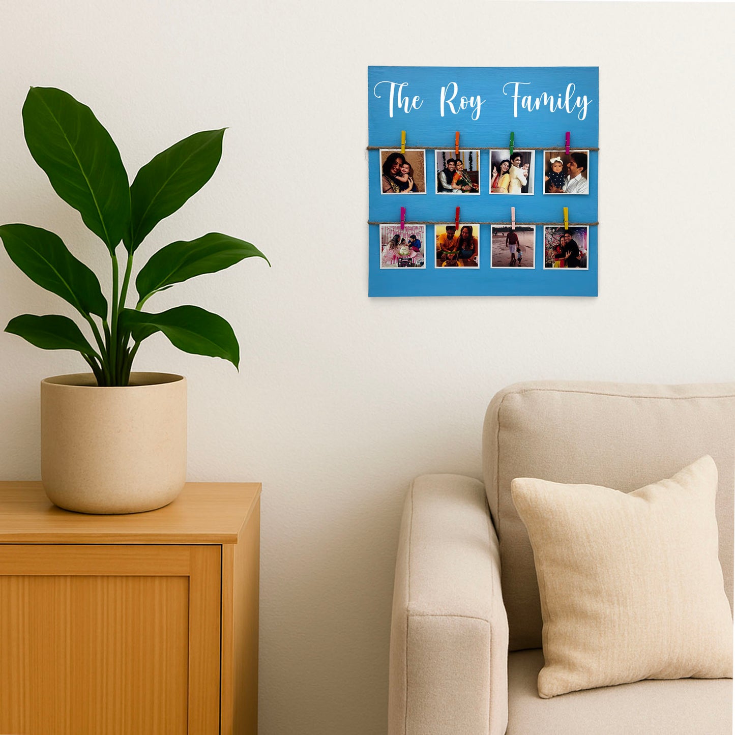 Personalised Hand-Painted Square Wooden Photo Holder