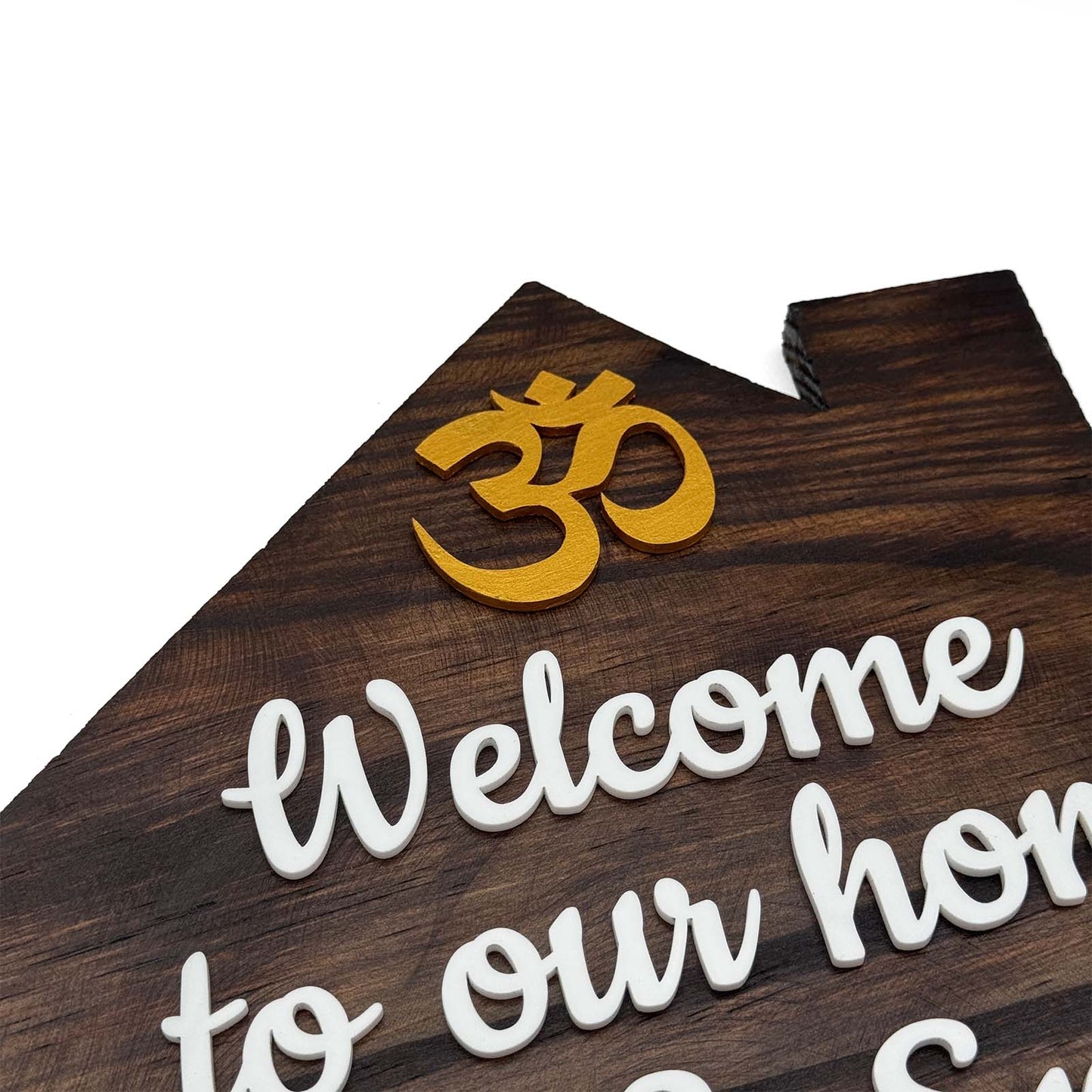 Hut-Shaped Hand-Painted Wooden Planter Name Plate For Home - Wooden Finish