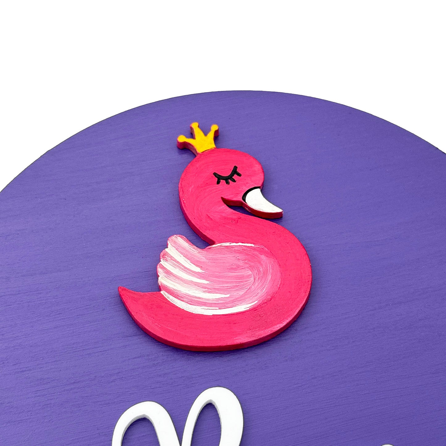 Duck Themed Hand-Painted Wooden Mini Kids Name Plate