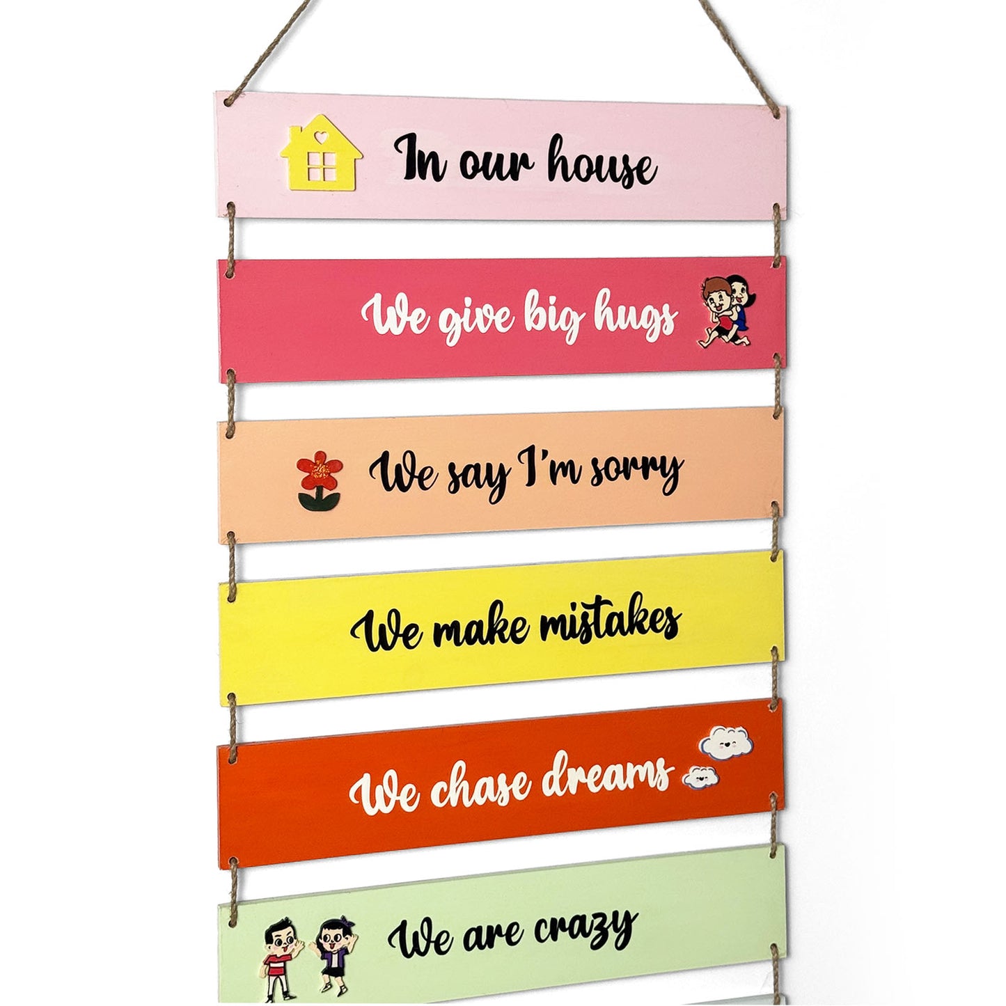 In Our House We Hand-Painted Wooden Plank wall Hanging