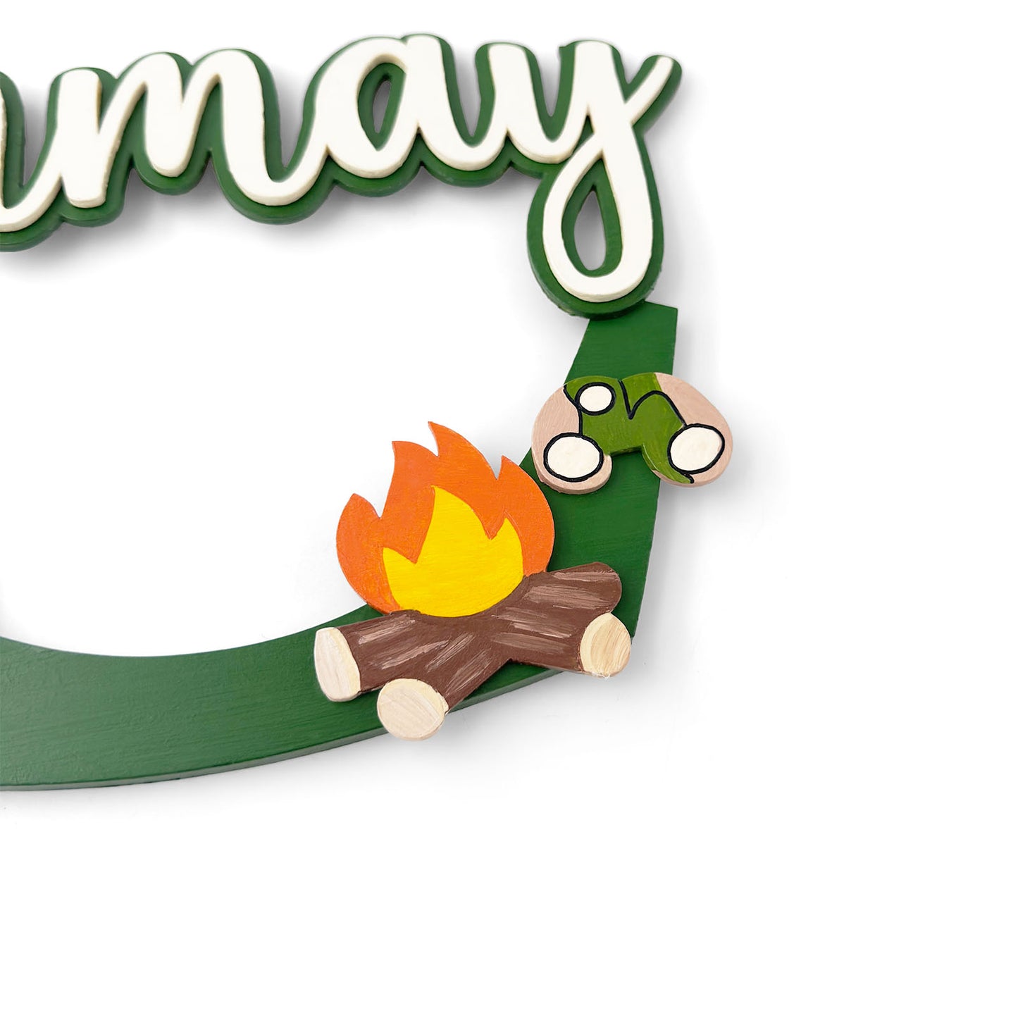 Jungle Safari  Themed Layered Alphabet Initial Hand-Painted Wooden Kids Name Plate Design 1