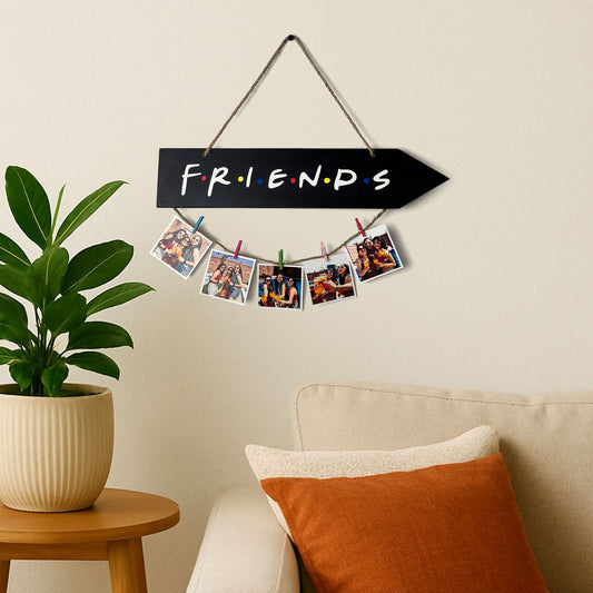 F.R.I.E.N.D.S. Hand-Painted Wooden Arrow Photo Holder