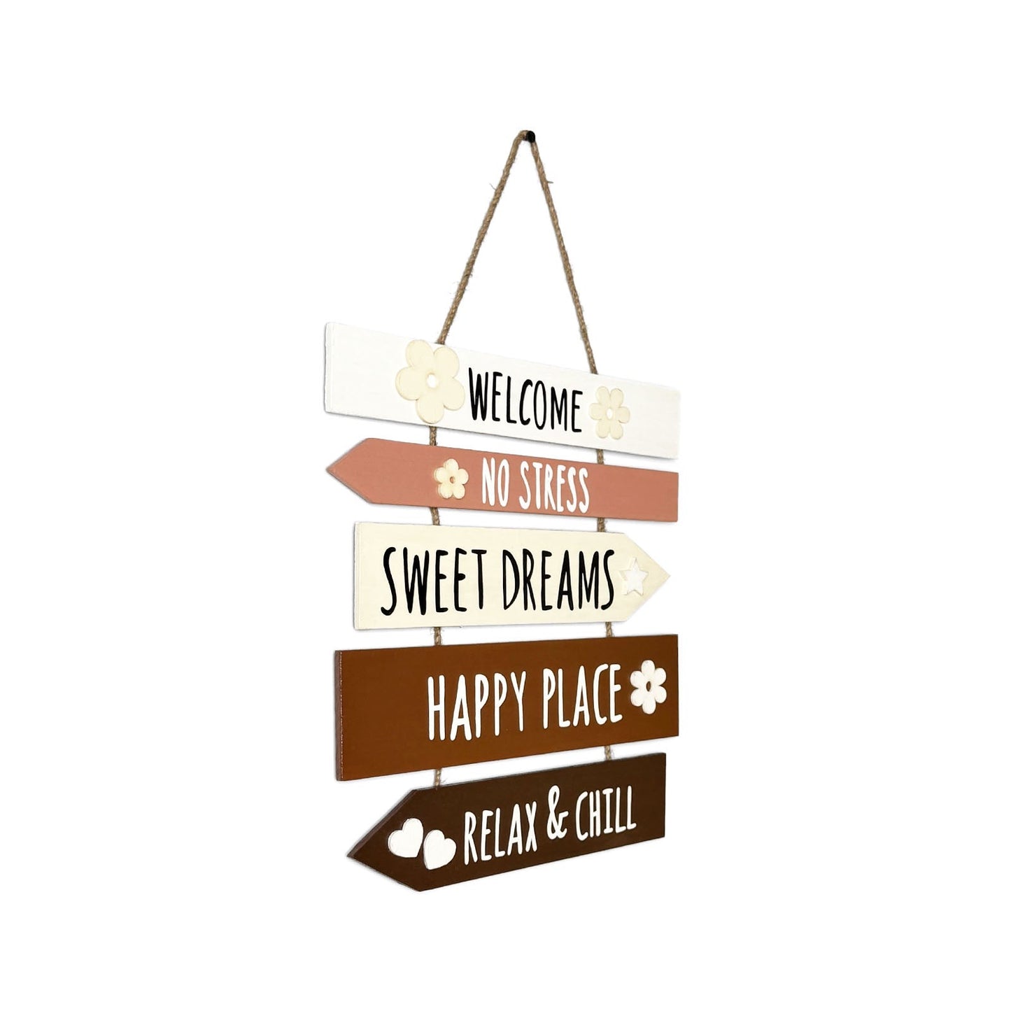 Welcome Hand-Painted Wooden Plank Wall Hanging