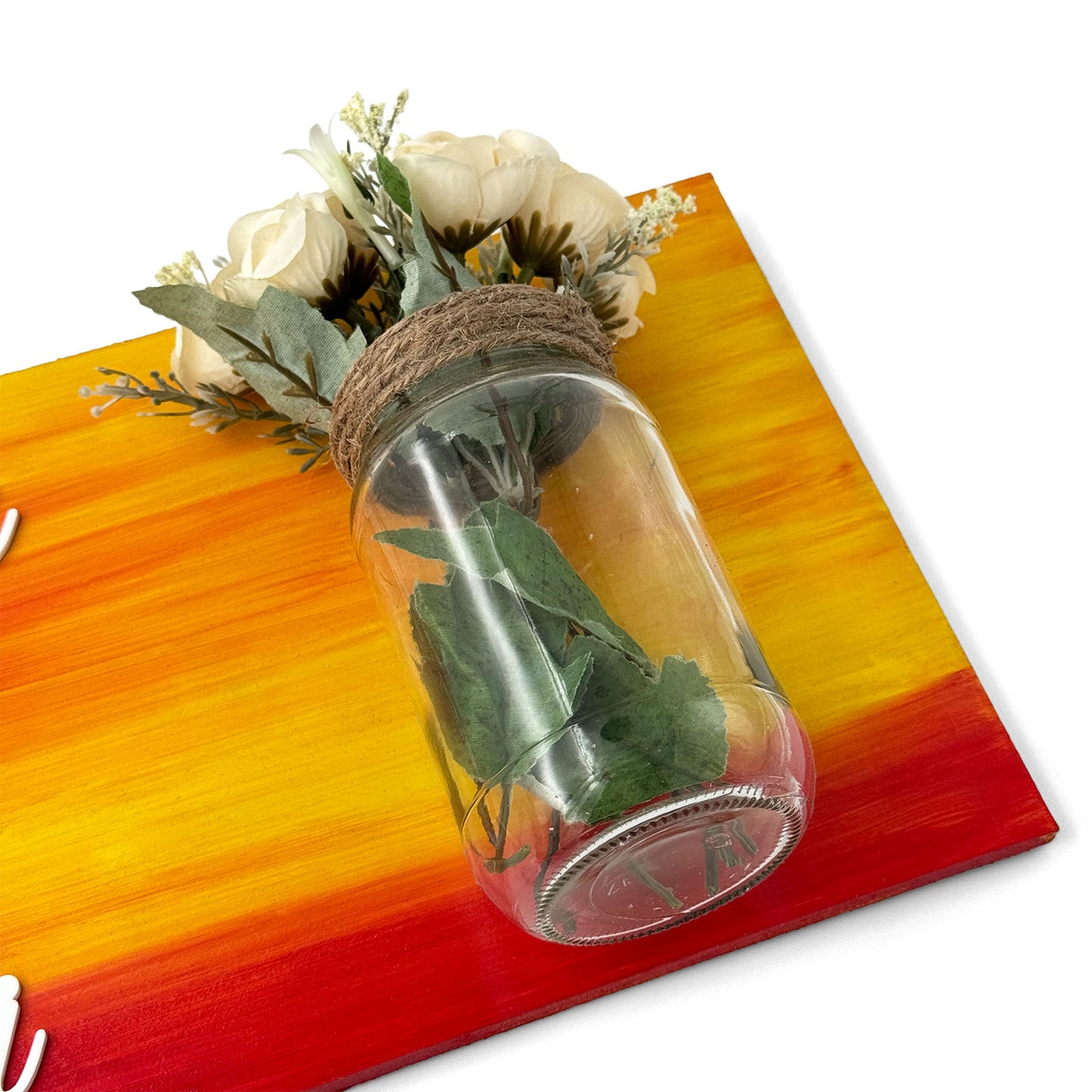 Hand-Painted Wooden Name Plate With Jar For Home - Only Jar Board