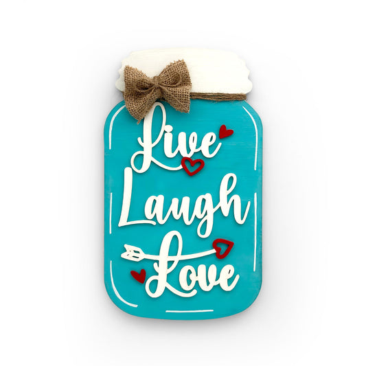 Live Love Laugh Hand-Painted Wooden Wall Hanging
