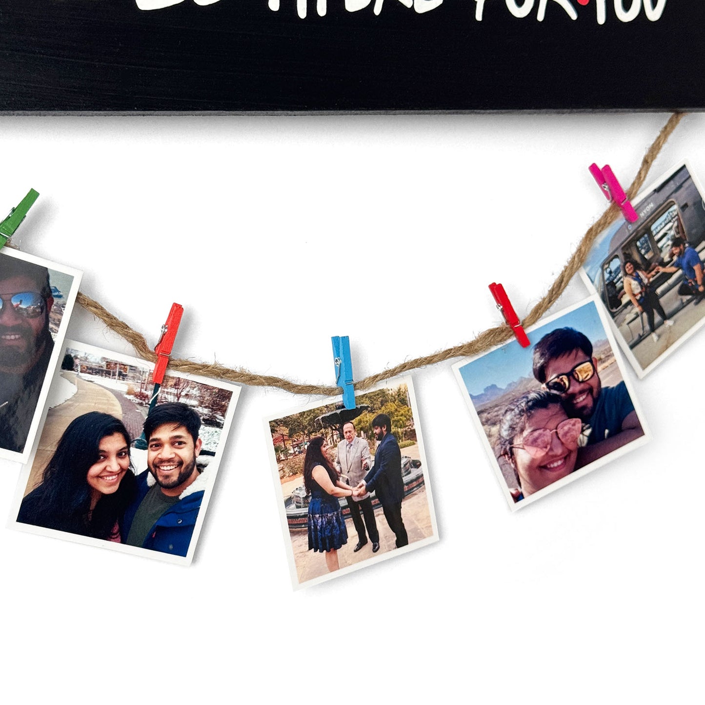 I'll Be There For You Hand-Painted Wooden Photo Holder - Black