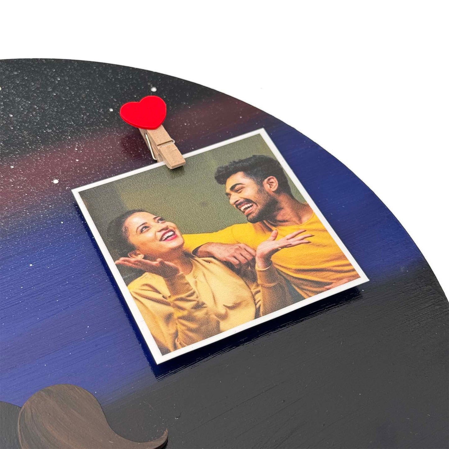 I Love You To The Moon And Back Hand-Painted Wooden Photo Holder