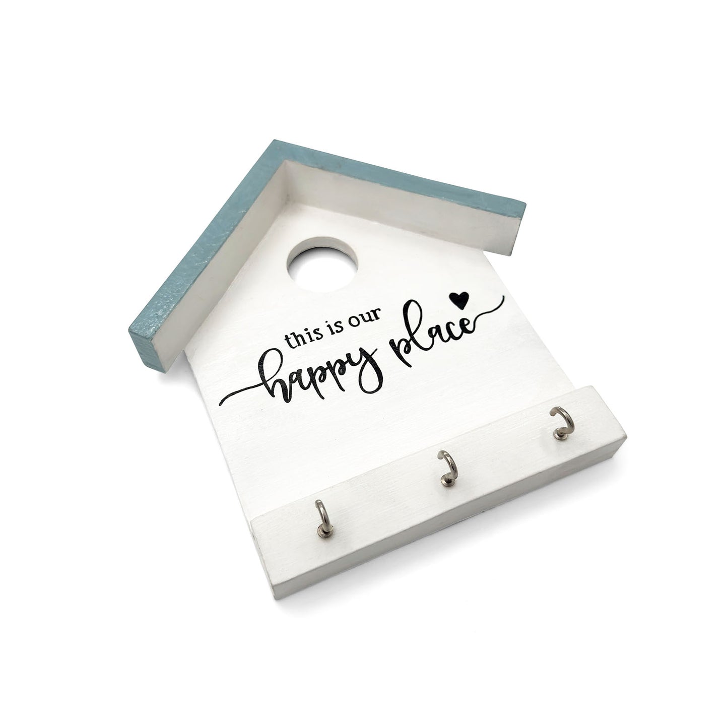 Hand-Painted Hut Key Holder - This Is Our Happy Place