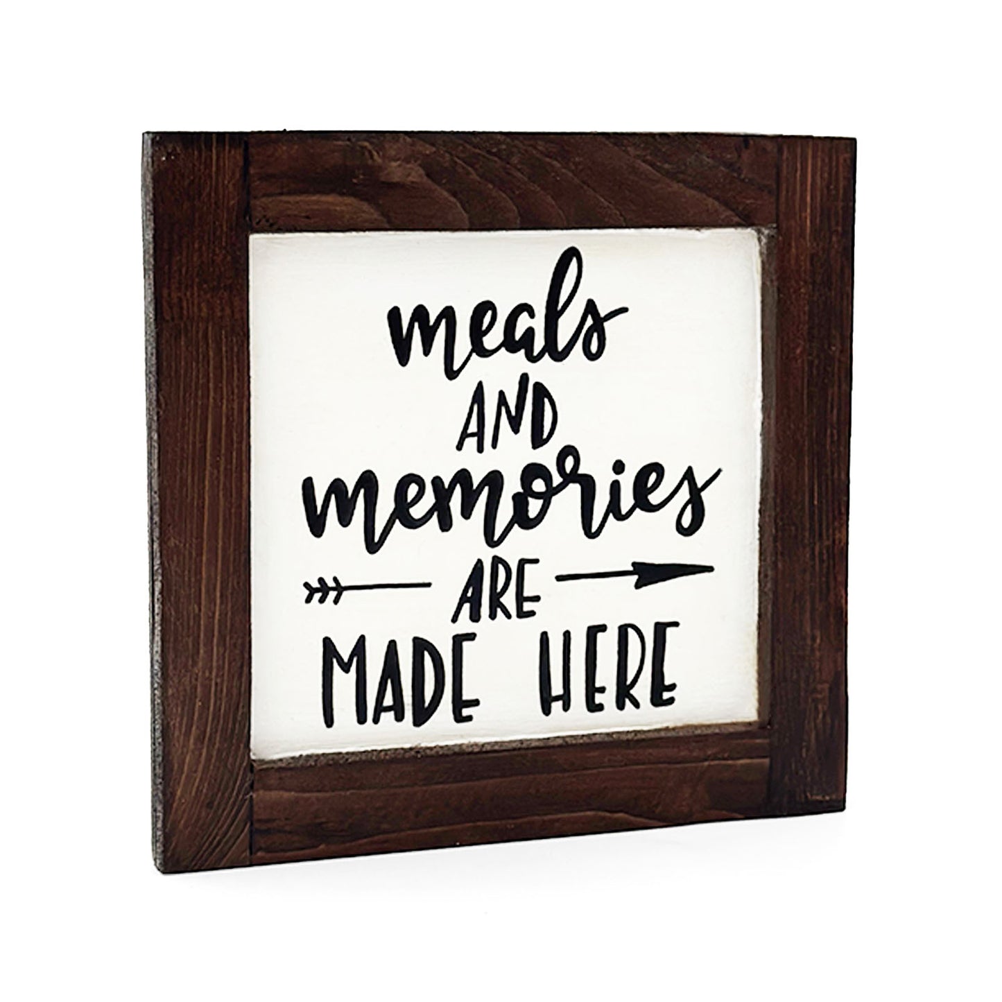 Meals And Memories Are Made Here Hand-Painted Wooden Kitchen Wall Frame - Wooden Finish