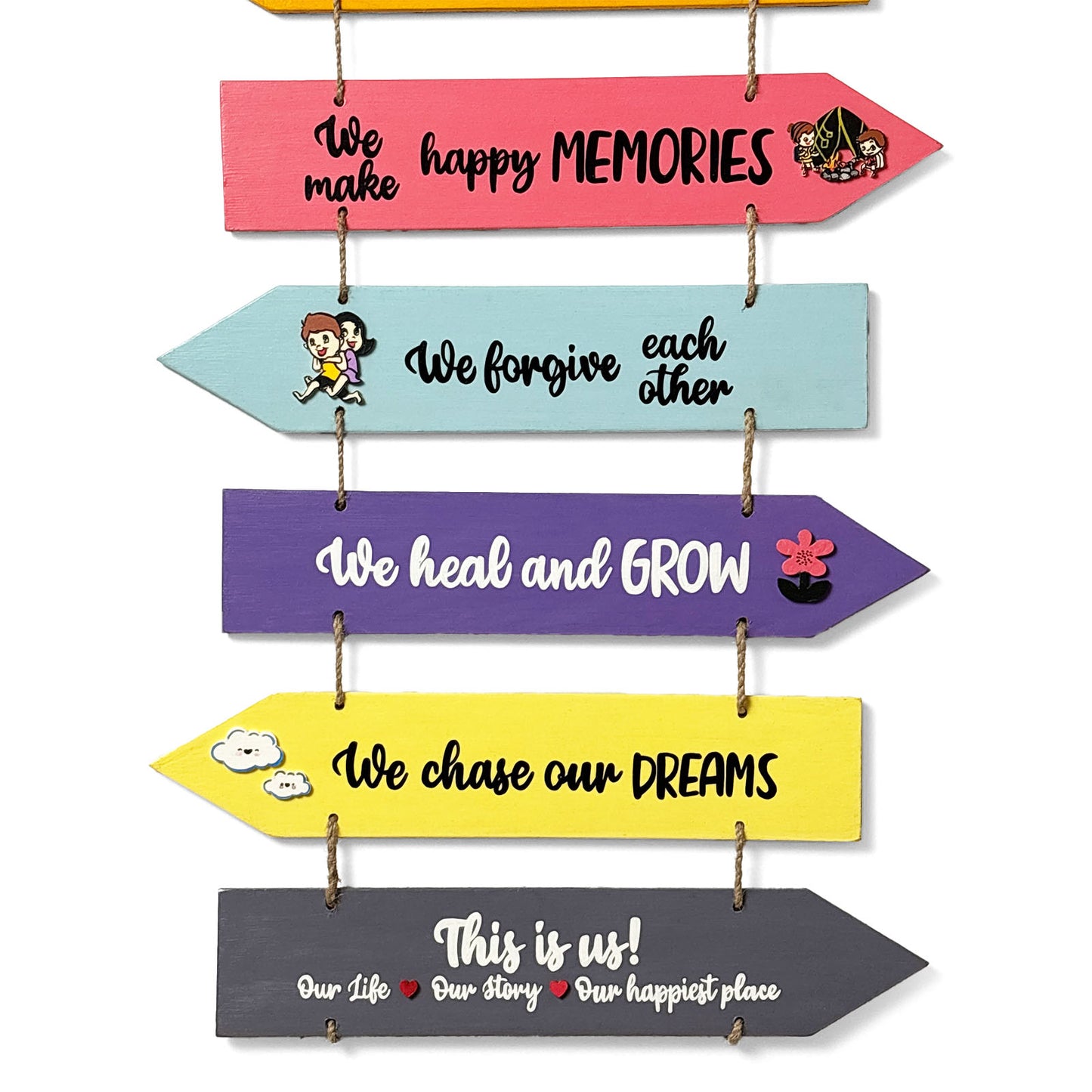 In Our Sweet Home Hand-Painted Wooden Arrow Plank Wall Hanging