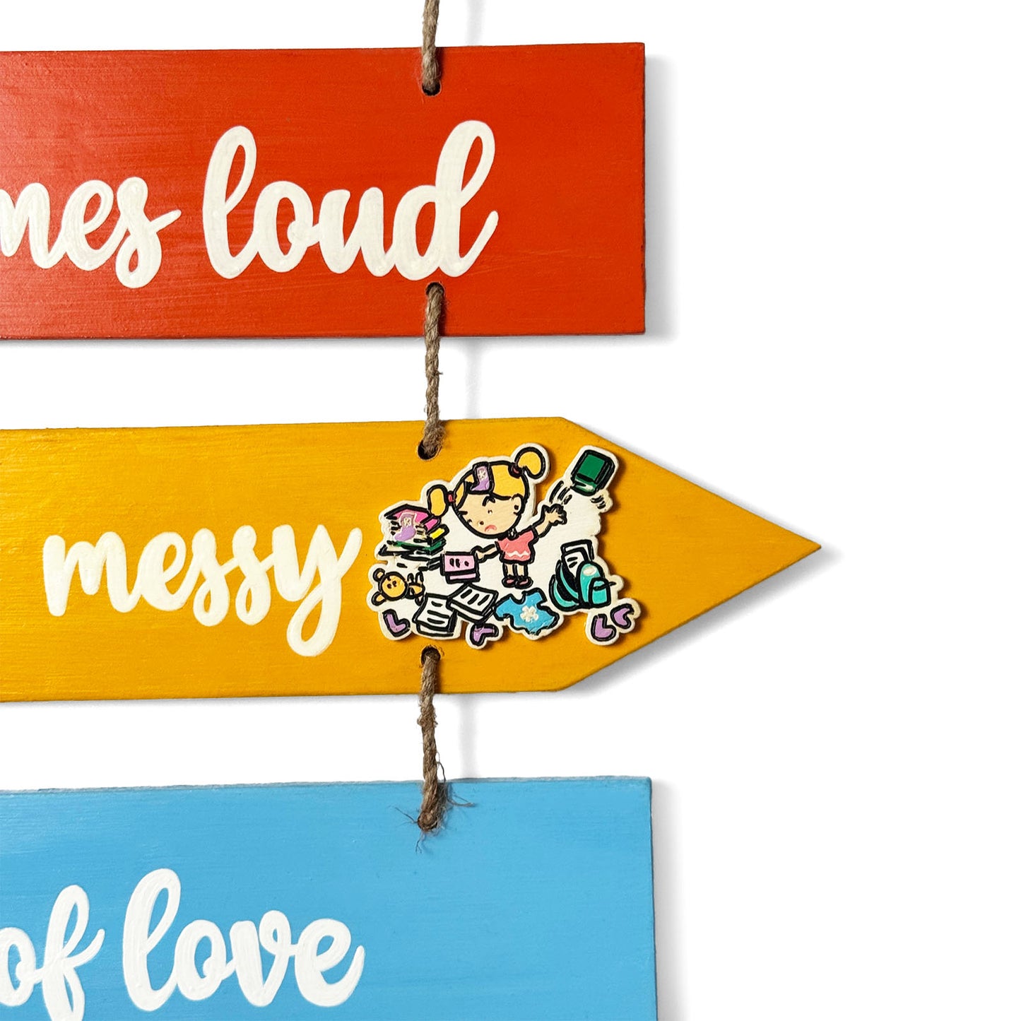 Welcome To Our Home Hand-Painted Wooden Arrow Plank Wall Hanging - Design 4