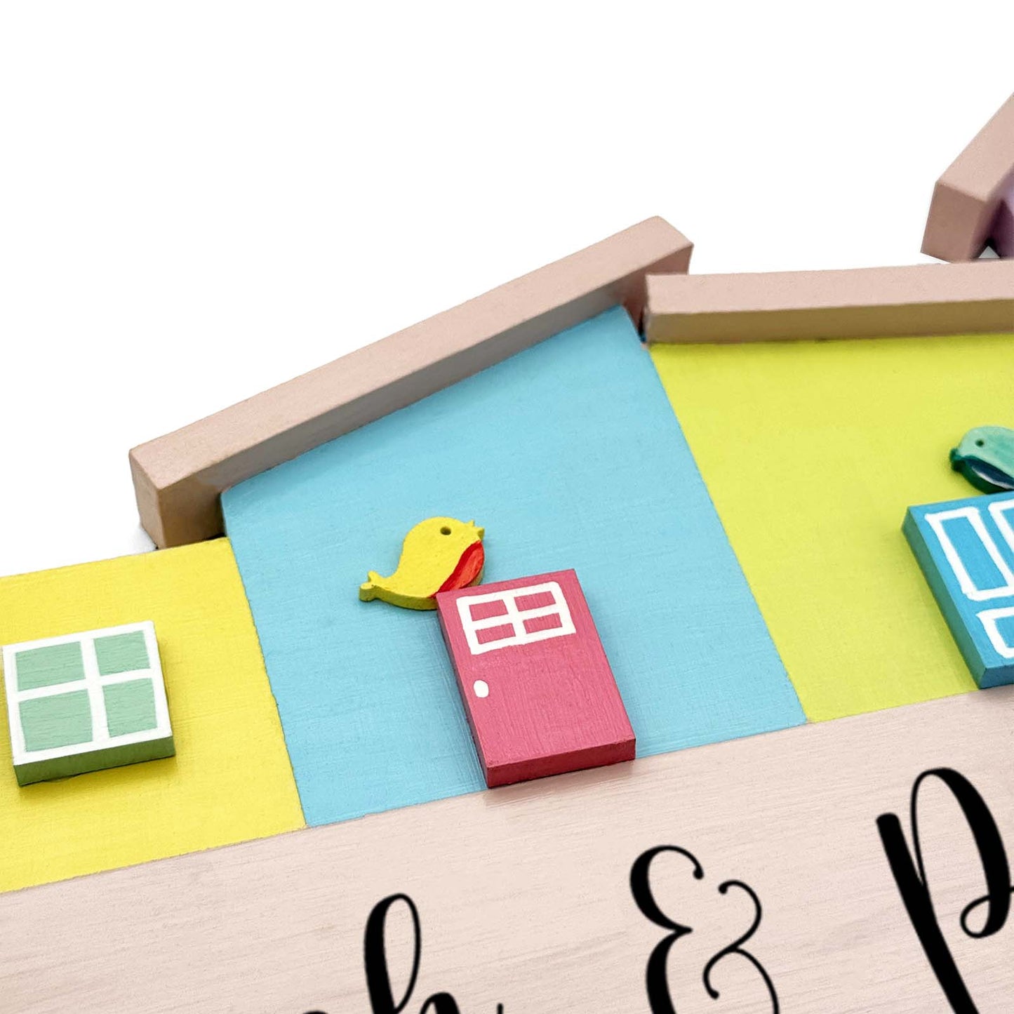 Hut-Shaped Hand-Painted Wooden Name Plate For Home - Hut Board Design 2