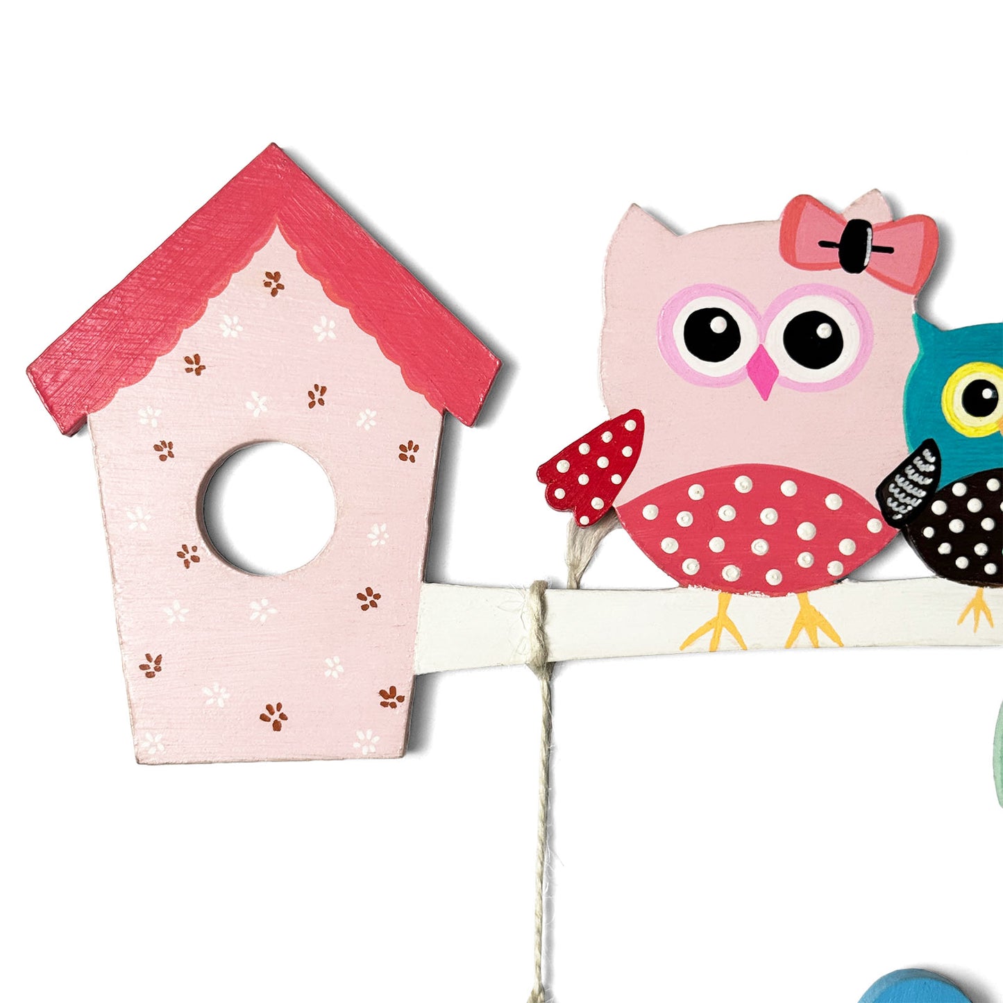Owl Themed Hand-Painted Wooden Kids Name Plate