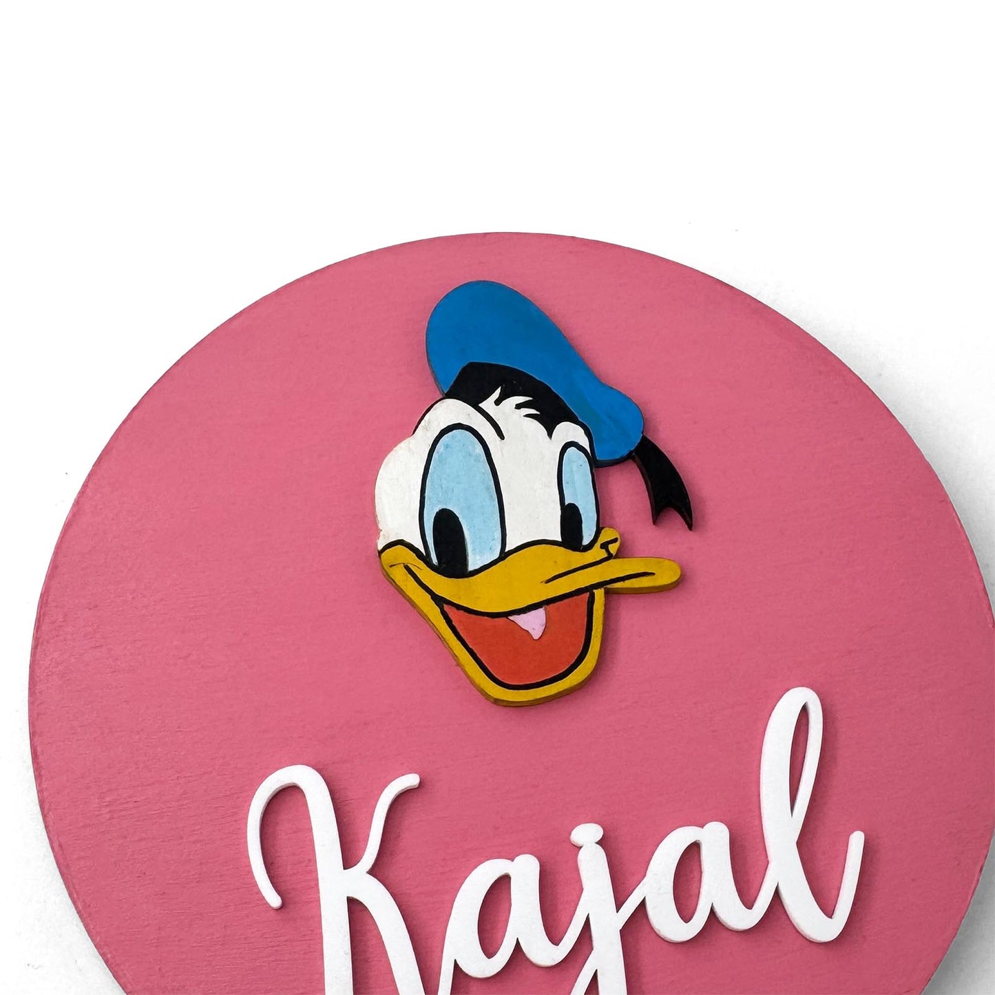 Donald Duck Themed Hand-Painted Wooden Name Plate For Kids