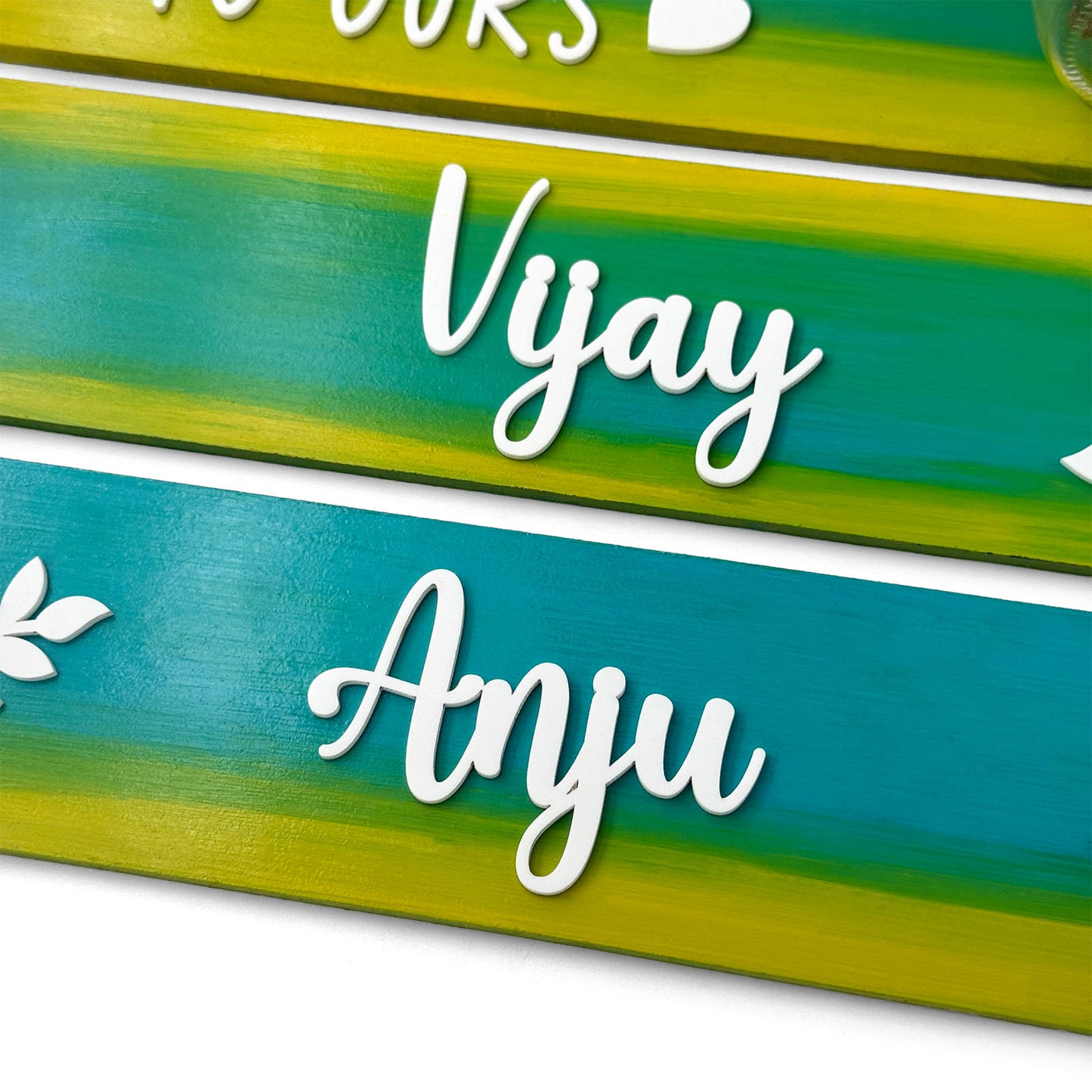 Every Family Has A Story Welcome To Ours Hand-Painted Wooden Name Plate With Jar For Home - Jar Board & Two Planks