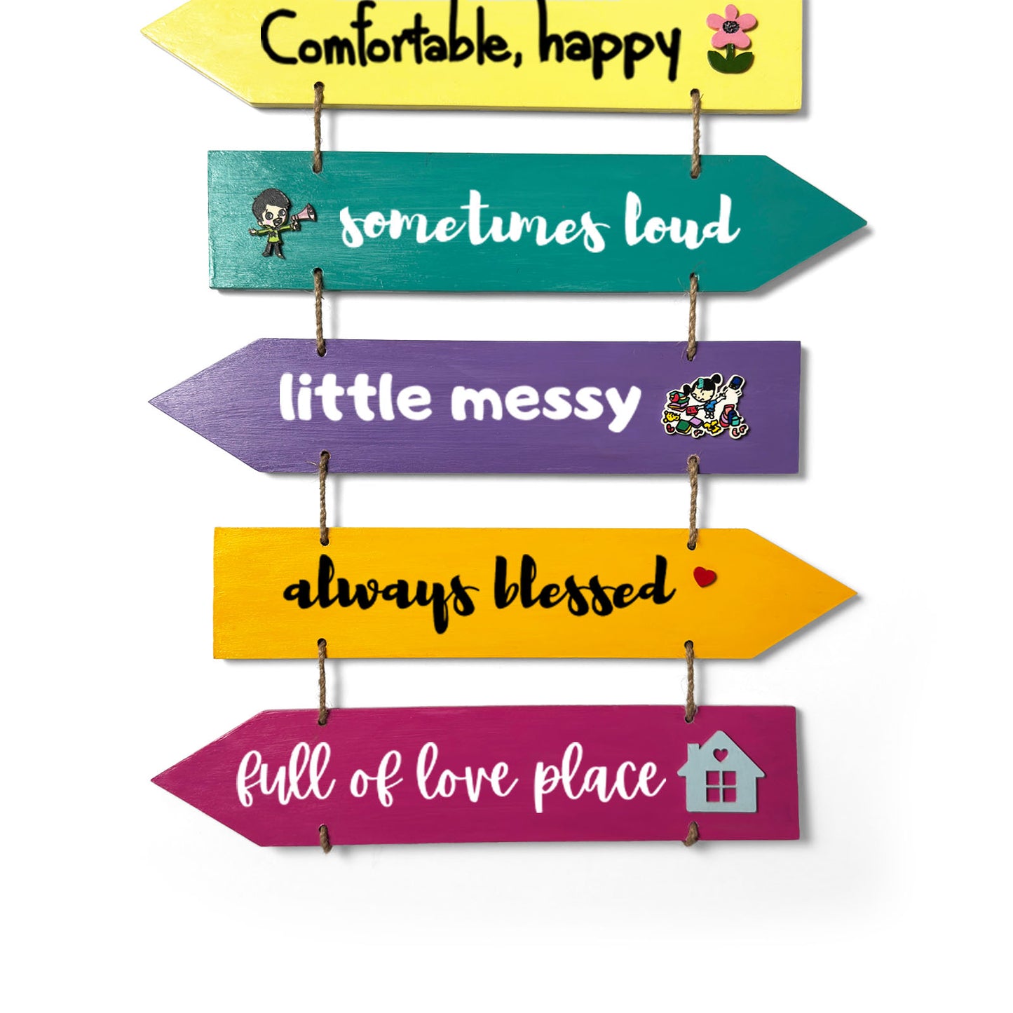 Welcomes You To Our Hand-Painted Wooden Arrow Plank Name Plate For Home