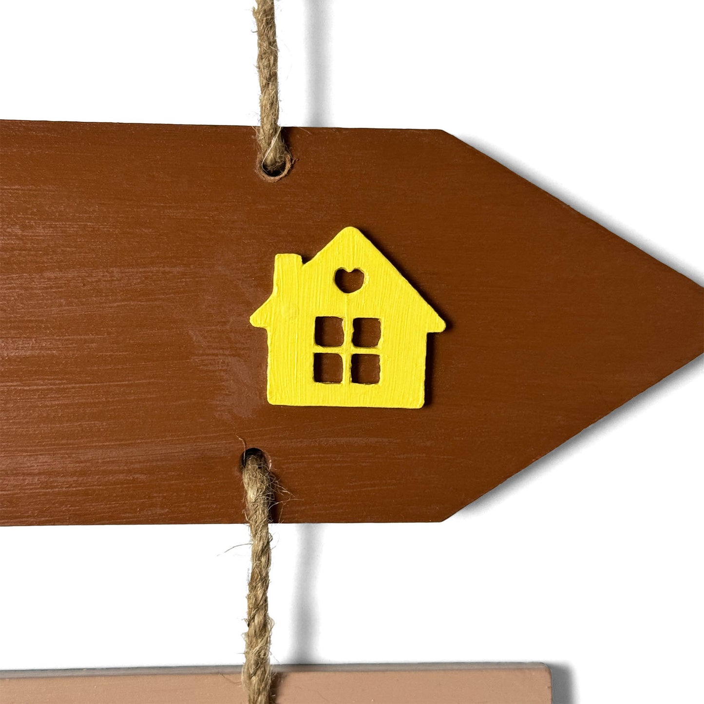 This Is Our Happy Place Hand-Painted Wooden Arrow Plank Name Plate For Home - Three Planks