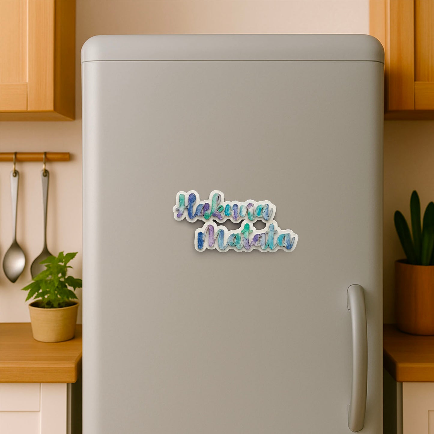 Hakuna Matata Hand-Painted Wooden Double Layered Fridge Magnet