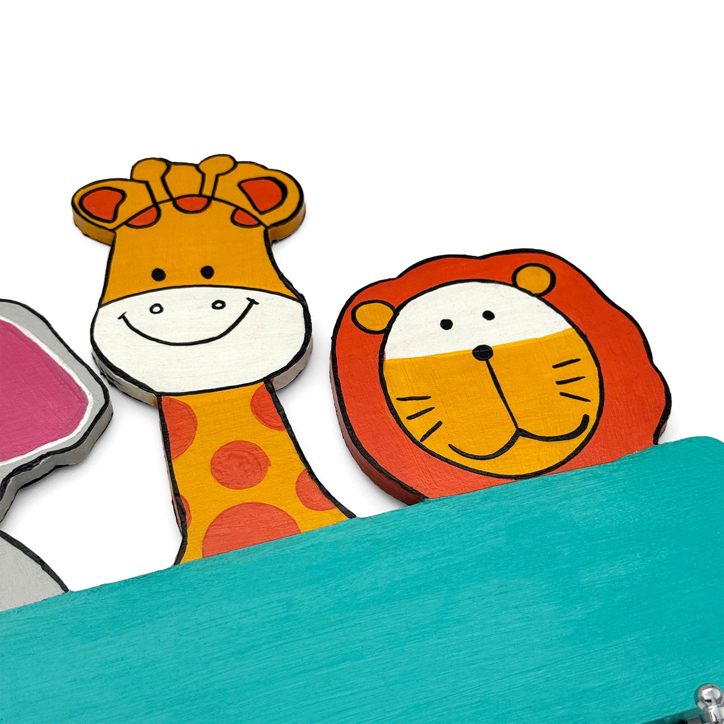 Animal Themed Hand-Painted Wooden Kids Wall Hanger