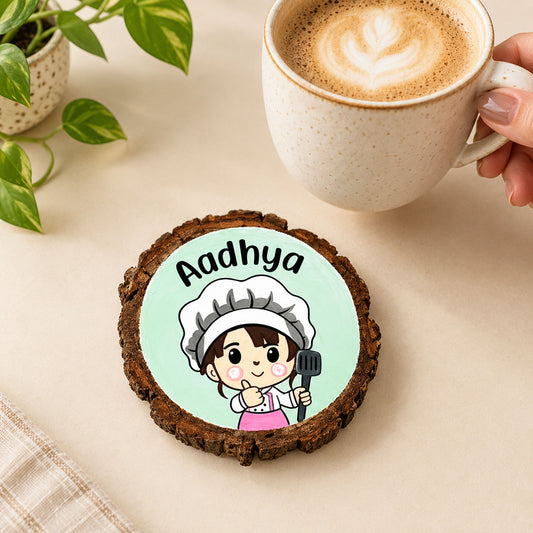Personalised Hand-Painted Wooden Coaster