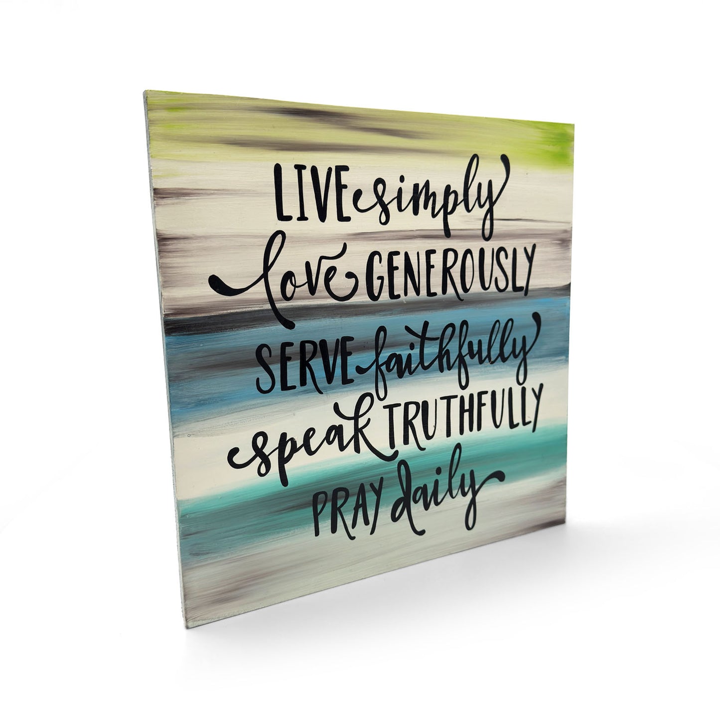 Live Love Serve Speak Pray Hand-Painted Wooden Wall Hanging