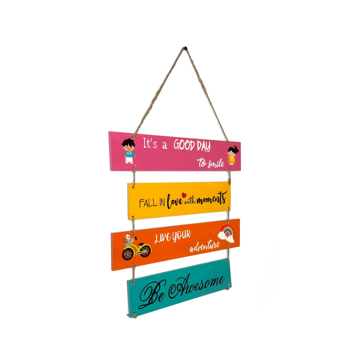 Motivational Quotes Hand-Painted Wooden Plank Wall Hanging - Design 1