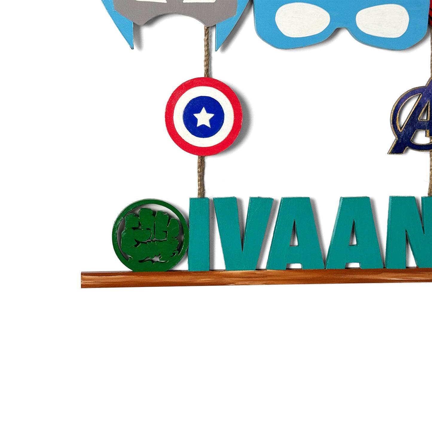 Avengers Themed Hand-Painted Wooden Kids Name Plate