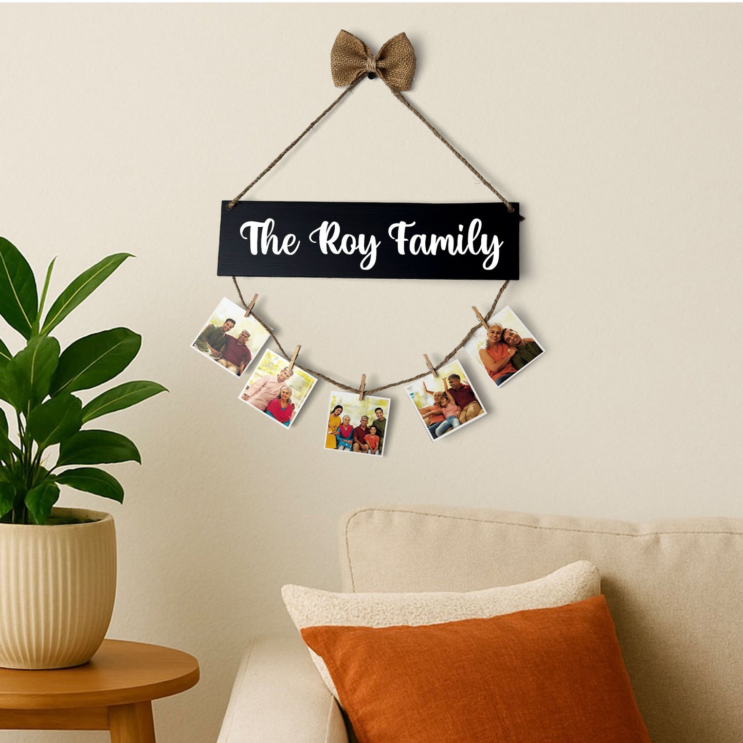 Personalised Hand-Painted Wooden Single Plank Photo Holder