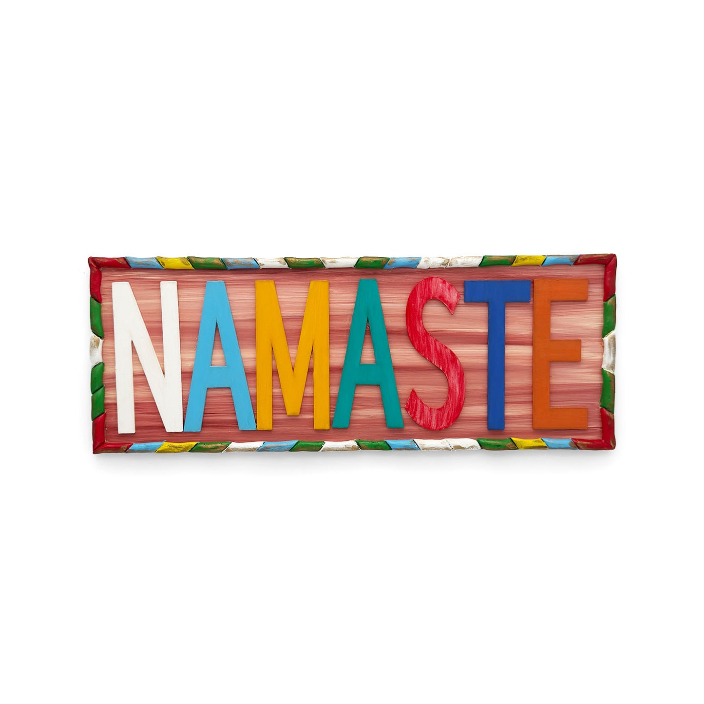Namaste Hand-Painted Wooden Wall Hanging