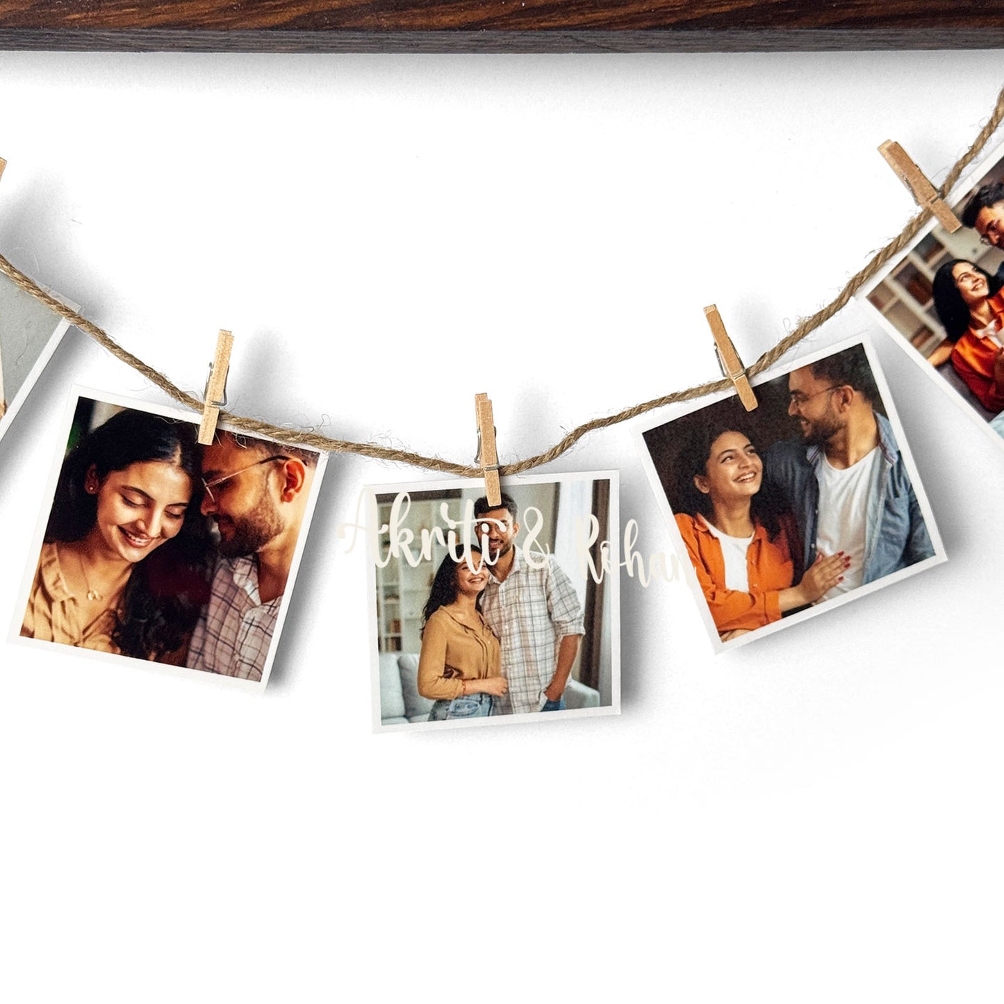 Personalised Hand-Painted Wooden Single Plank Photo Holder