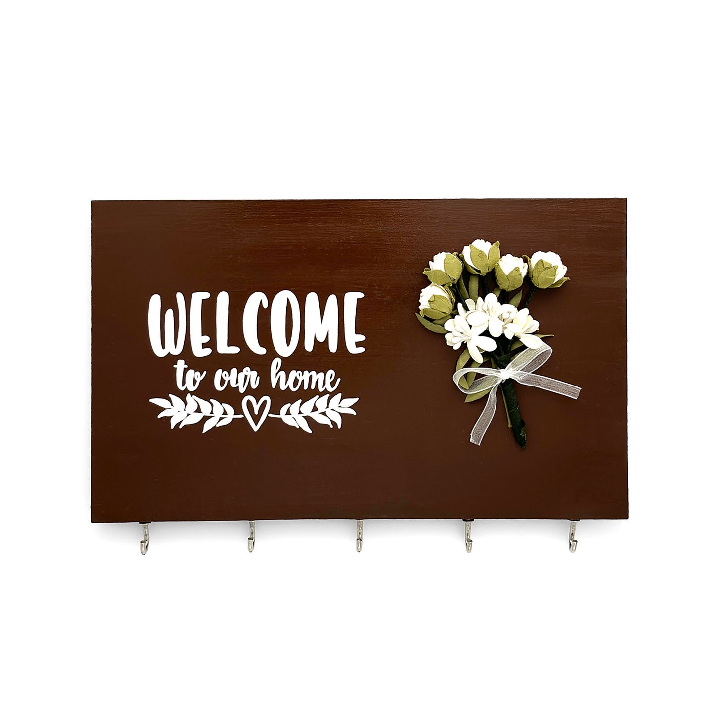 Hand-Painted Wooden Key Holder - Welcome To Our Home