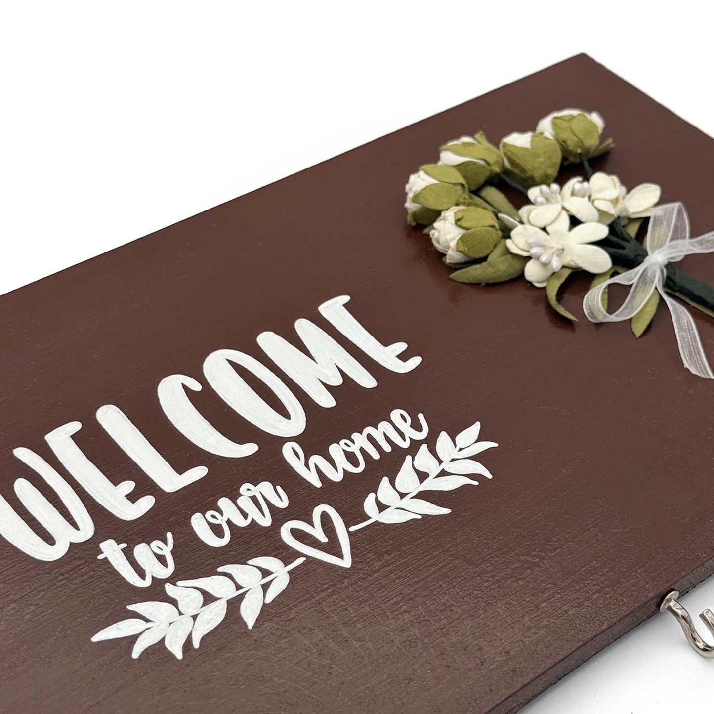 Hand-Painted Wooden Key Holder - Welcome To Our Home