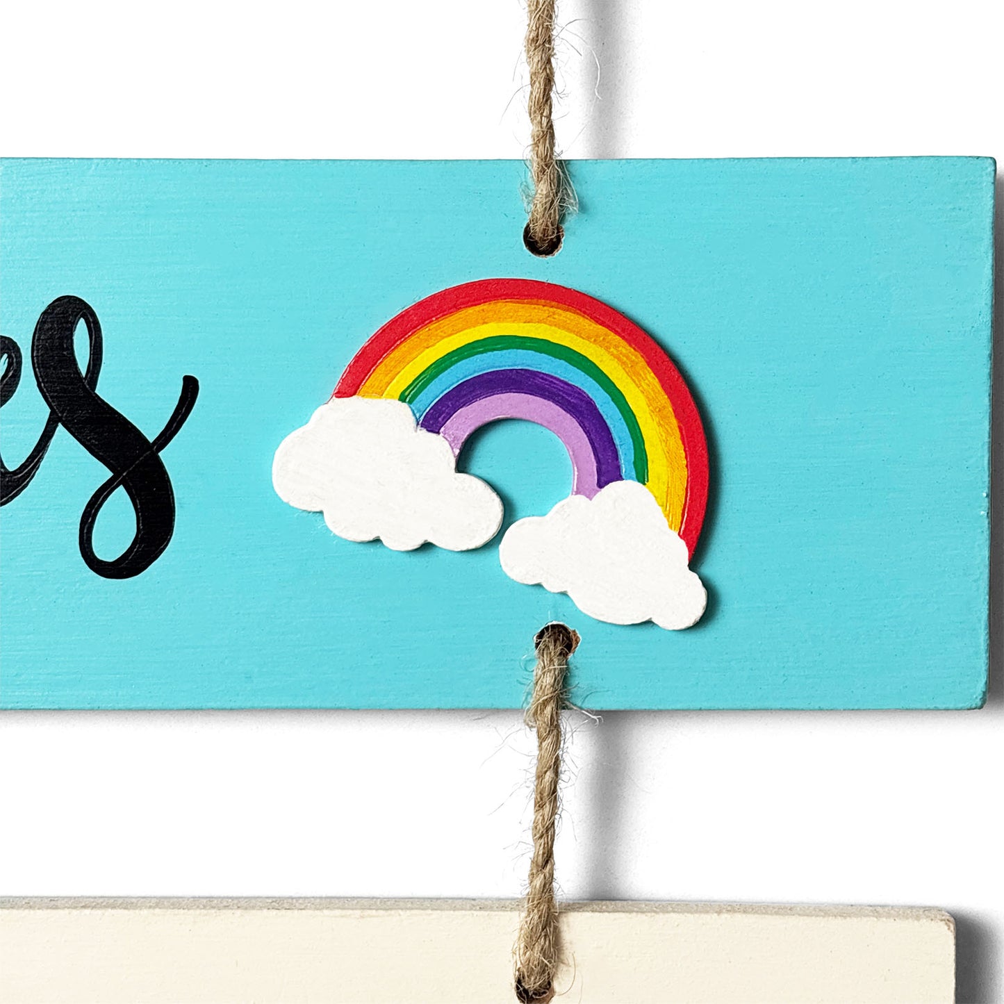 Home Hand-Painted Wooden Plank Wall Hanging