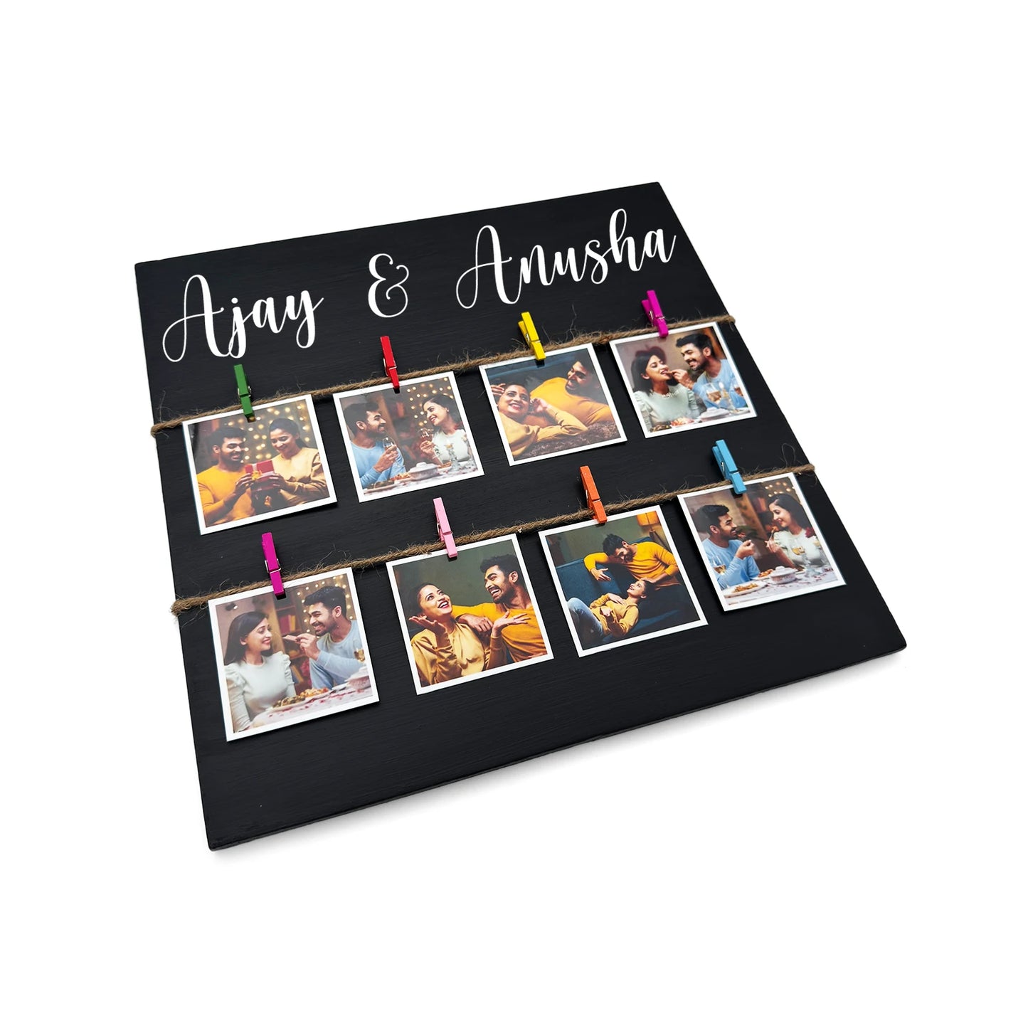 Personalised Hand-Painted Square Wooden Photo Holder