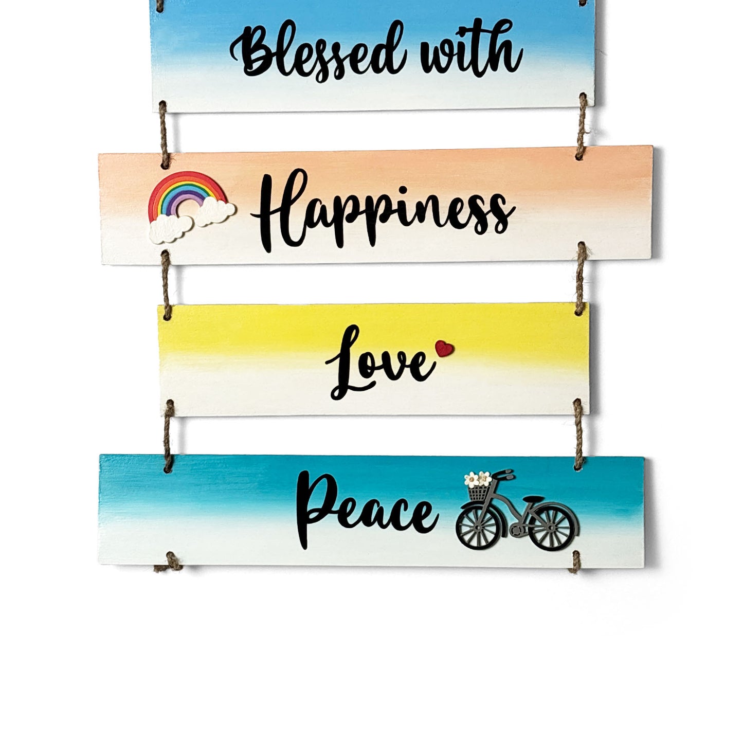 Welcome To Our Home Hand-Painted Wooden Arrow Plank Wall Hanging - Design 15