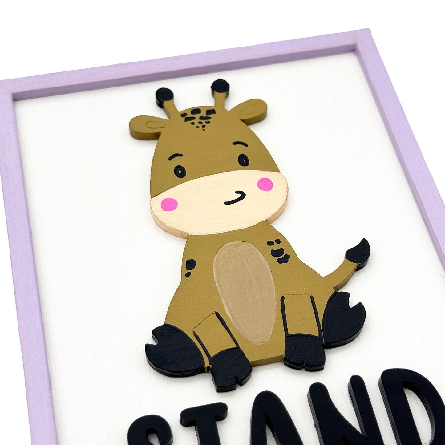 Stand Tall Hand-Painted Wooden Kids Wall Frame - Light Purple