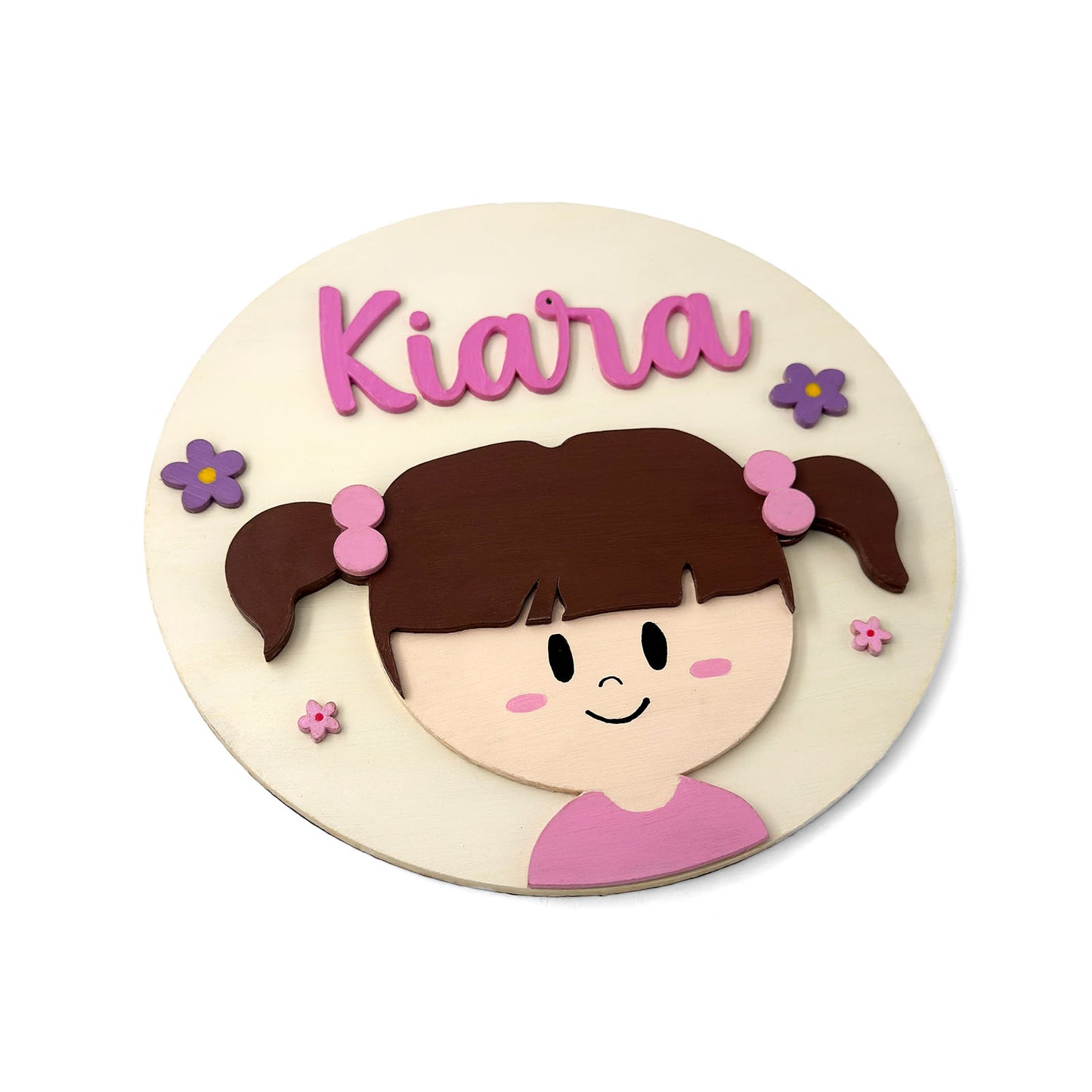 Boo Mary Gibbs From Monsters, Inc. Themed Hand-Painted Wooden Round Kids Name Plate