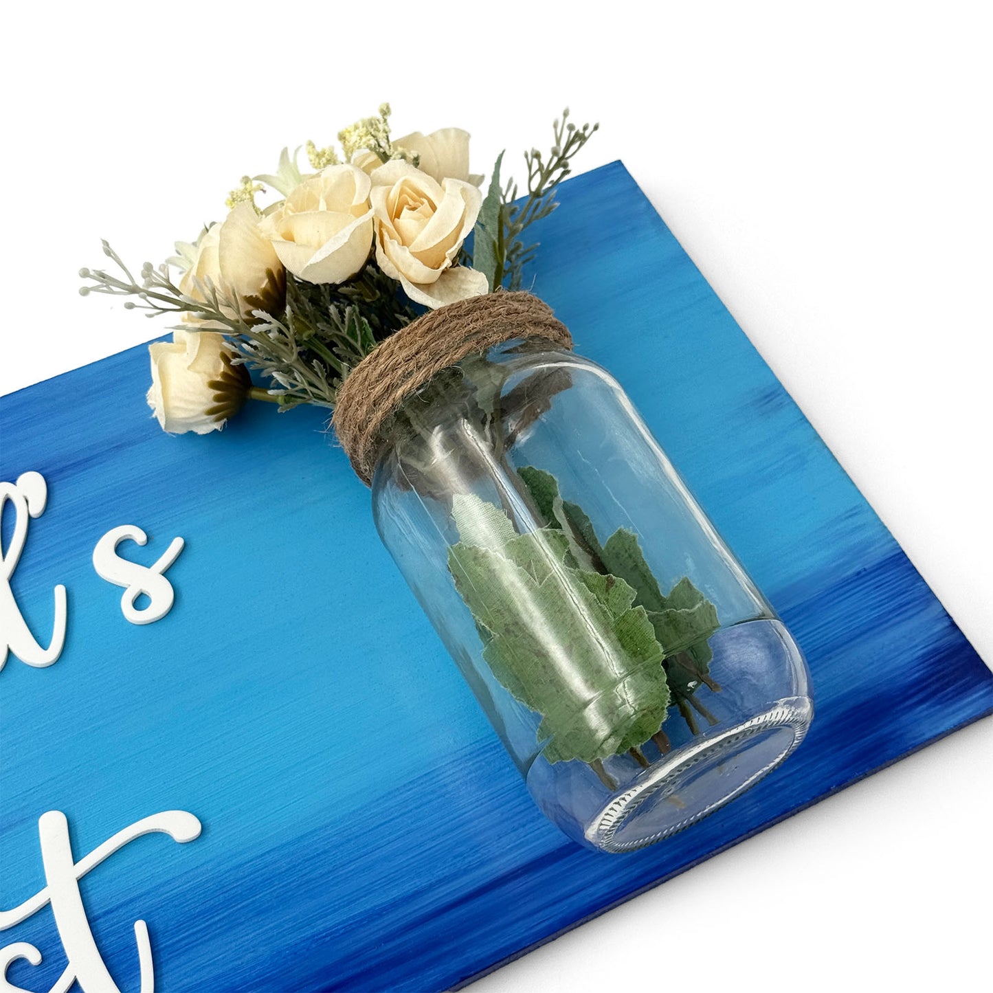 Hand-Painted Wooden Name Plate With Jar For Home - Only Jar Board