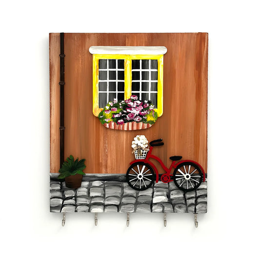 Hand-Painted Wooden Key Holder - Blooming Path