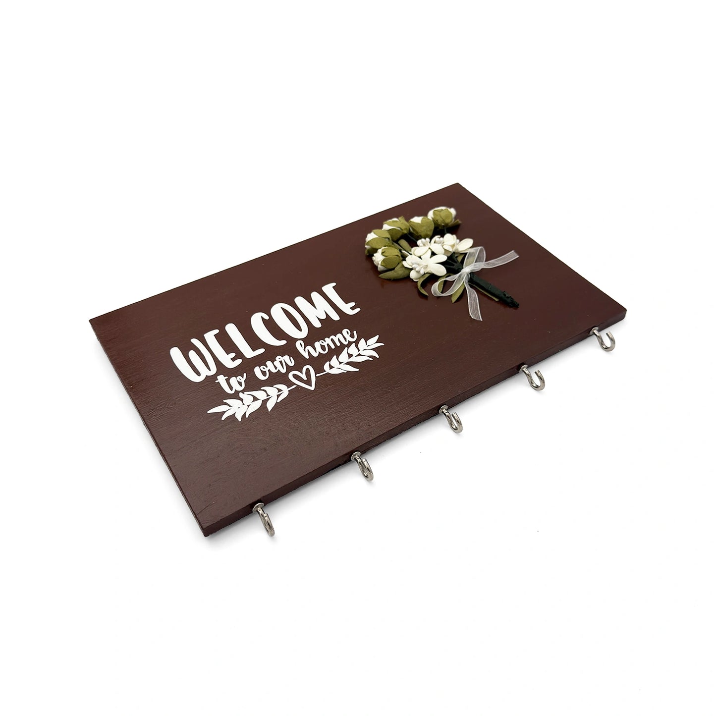 Hand-Painted Wooden Key Holder - Welcome To Our Home