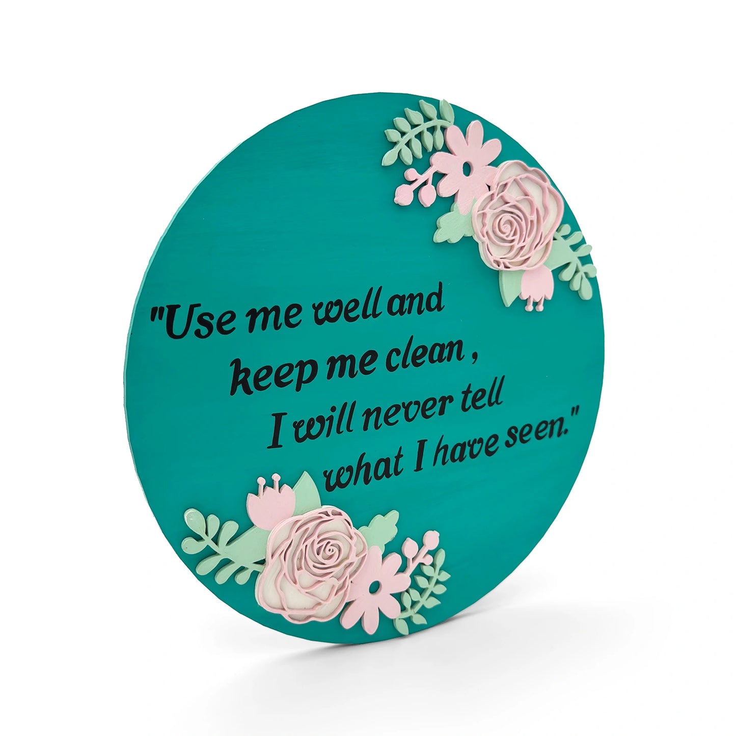 Use Me Well Hand-Painted Wooden Washroom Hanging