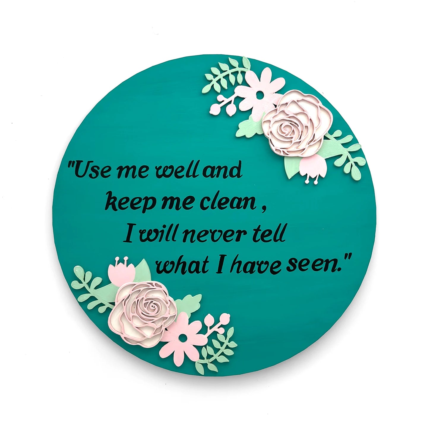 Use Me Well Hand-Painted Wooden Washroom Hanging