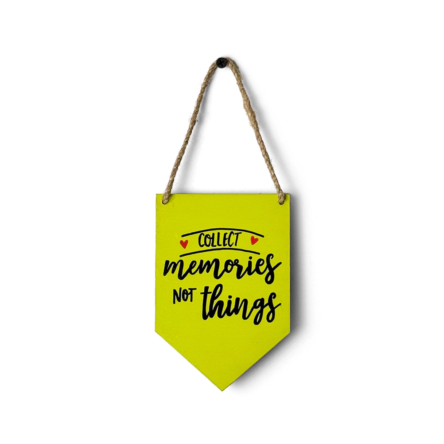 Collect Memories Not Things Hand-Painted Wooden Banner Hanging