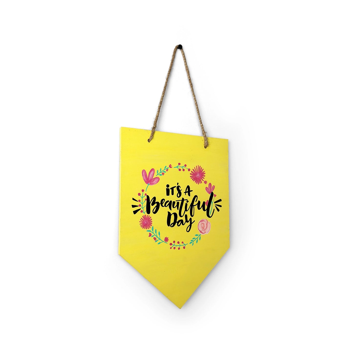 It's A Beautiful Day Hand-Painted Wooden Banner Hanging