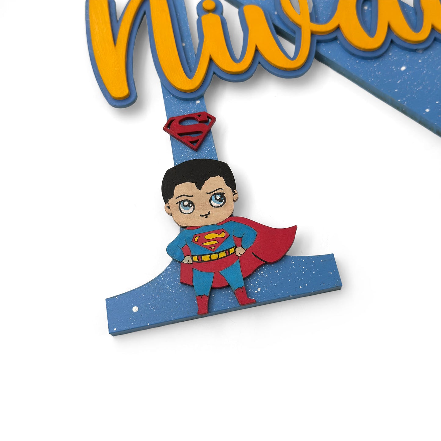Superheroes Avengers Themed Layered Alphabet Initial Hand-Painted Wooden Kids Name Plate - Design 2