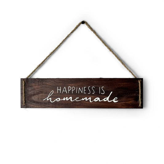 Happiness Is Homemade Hand-Painted Wooden Kitchen Wall Hanging - Wooden Finish