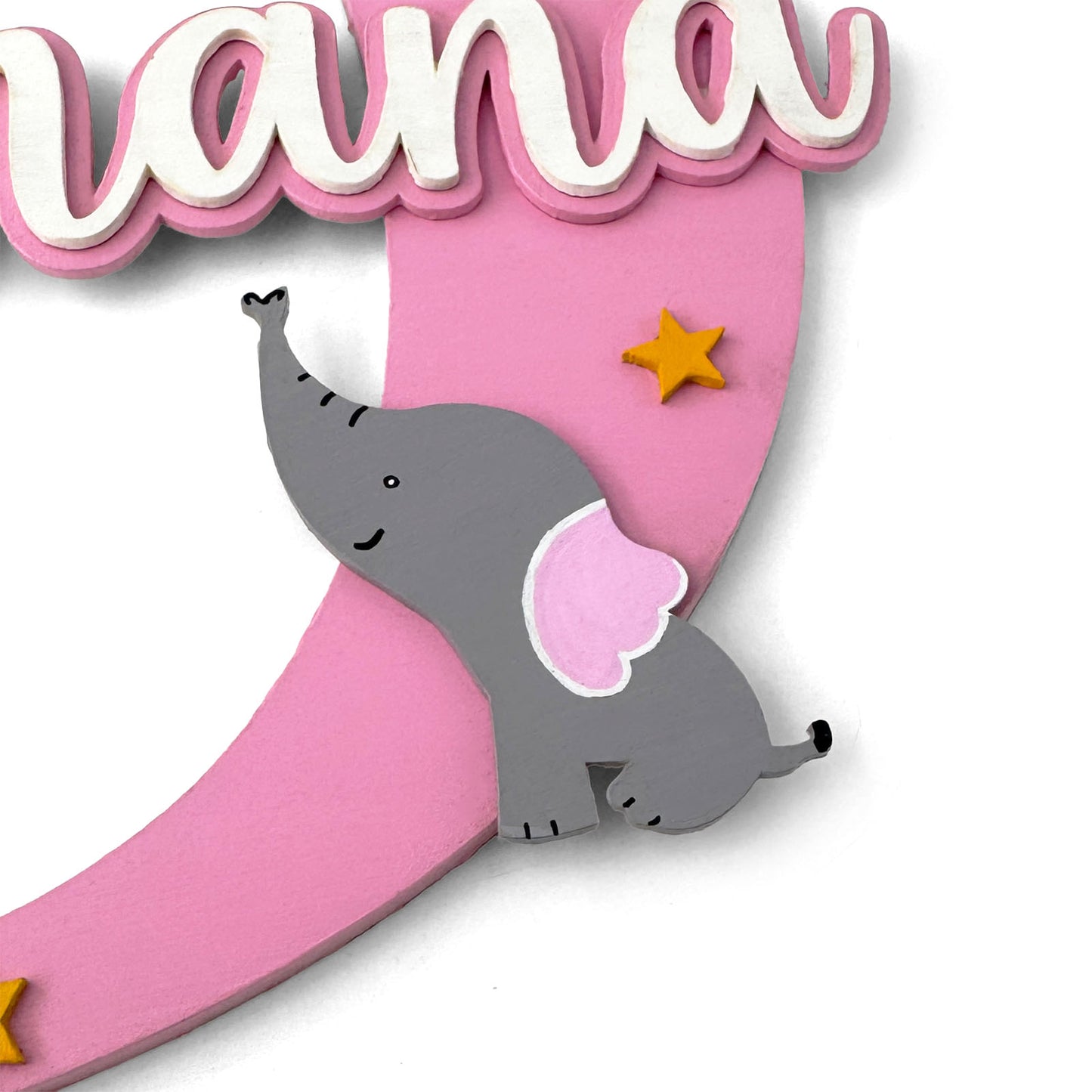 Layered Alphabet Initial Hand-Painted Wooden Kids Name Plate For Girls - Design 1
