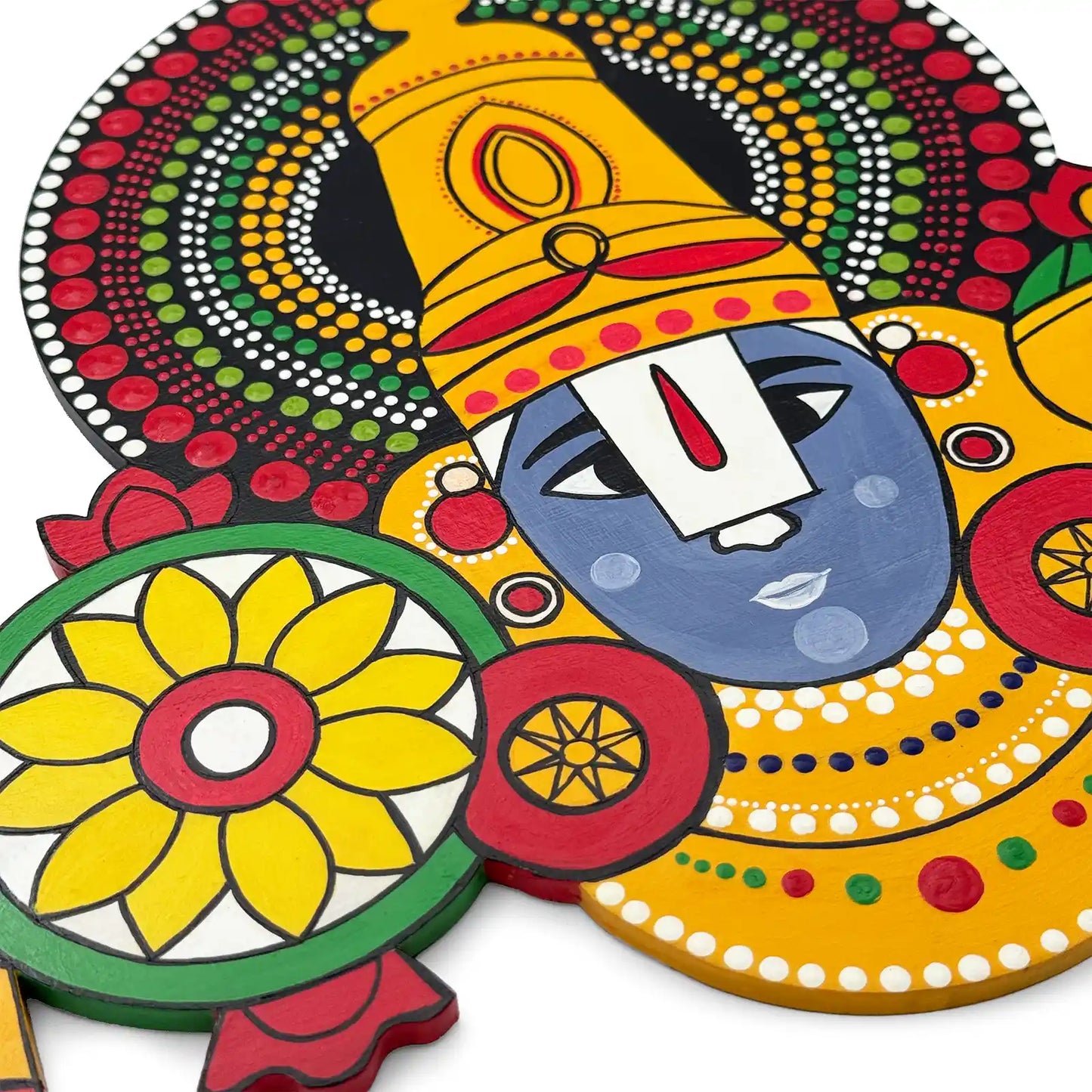 Tirupati Balaji Hand-Painted Wooden Wall Hanging