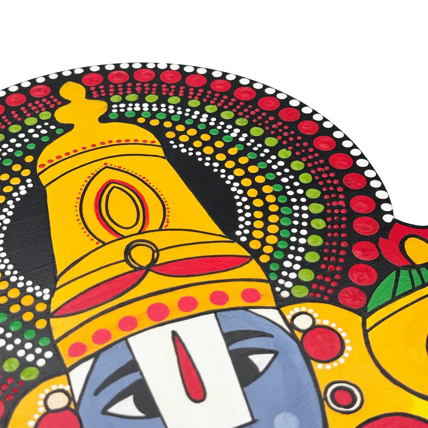 Tirupati Balaji Hand-Painted Wooden Wall Hanging