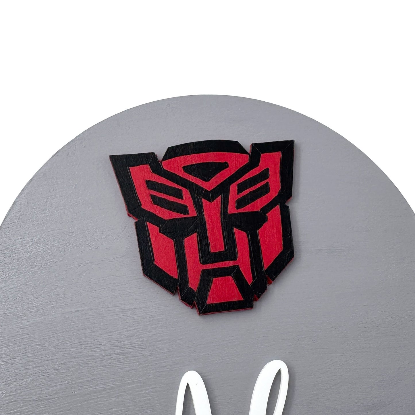 Transformers Logo Themed Hand-Painted Wooden Name Plate For Kids